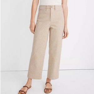 Madewell Slim Emmett Wide-Leg Pants in Gingham Check in size 28 NWT